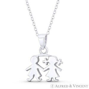 It's a Baby Boy & Girl! Motherhood Celebration Charm in .925 Sterling Silver